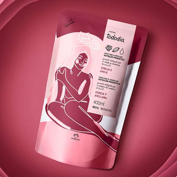 Recambio de crema hidratante corporal Tododia Cereza y Avellana 400 ml