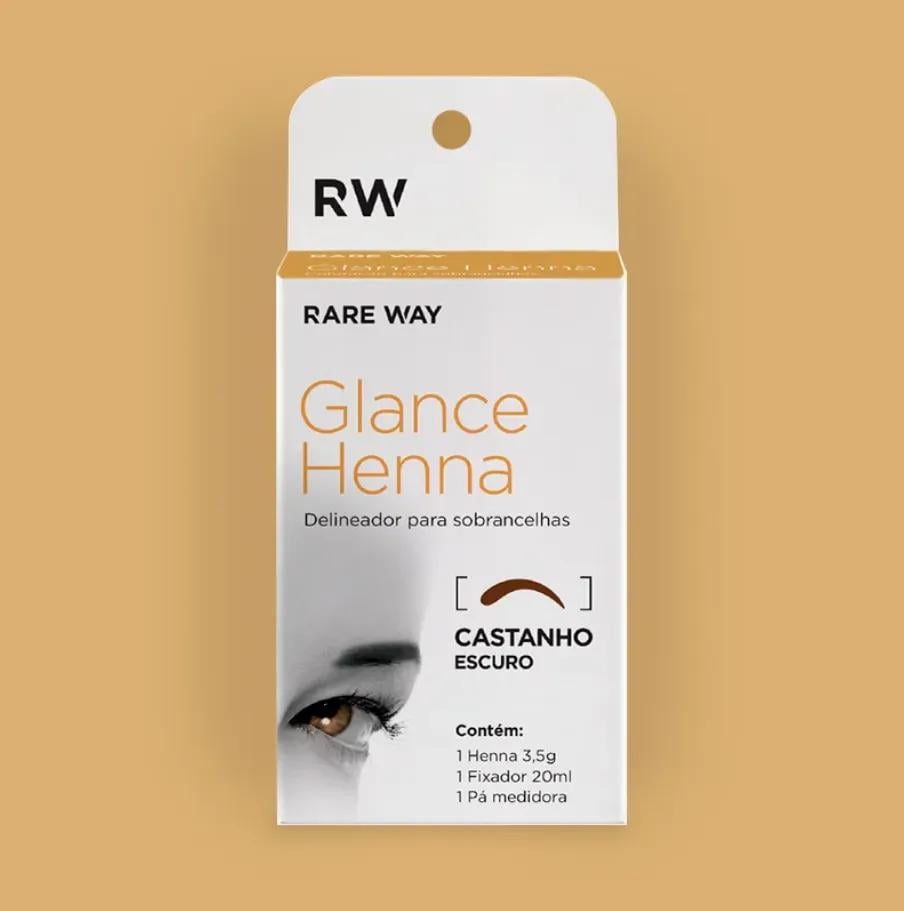 Henna para Sobrancelhas Glance Castanho Escuro 3,5g - Rare Way