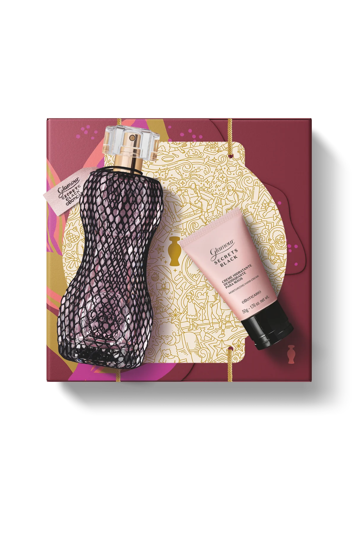 Glamour Secrets Black Holiday Gift Set: 75ml Fragrance and 50g Hand Cream