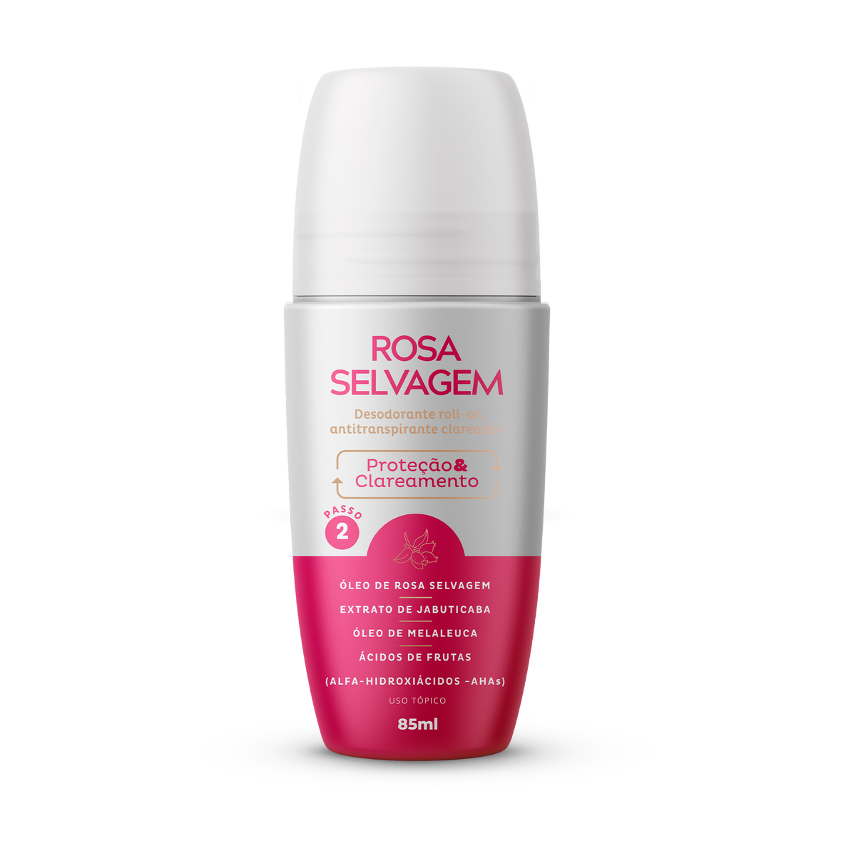 Desodorante Roll on Clareador Rosa Selvagem - 85ml