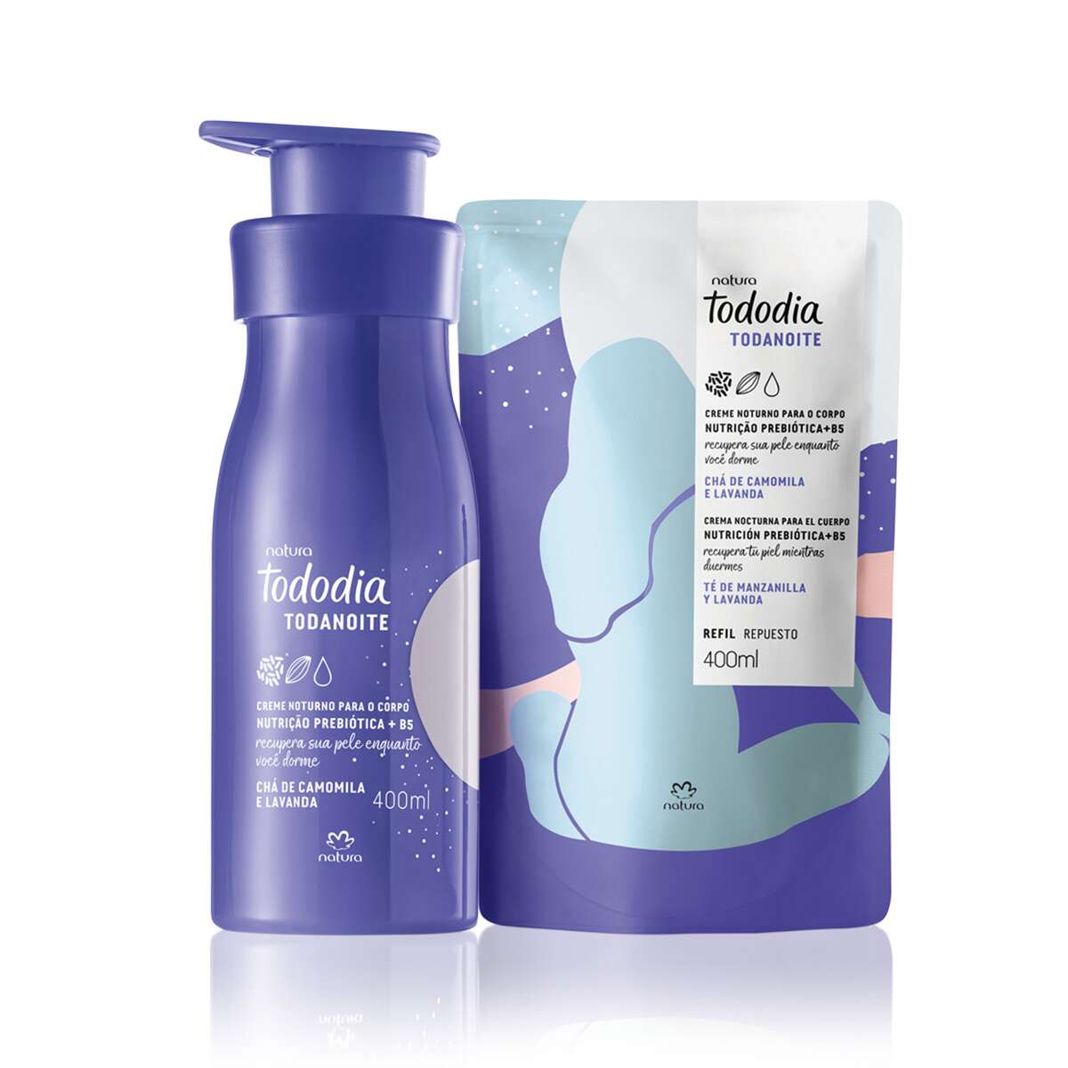 kit Presente Tododia Todanoite Creme Noturno Chá de Camomila e Lavanda 400ml (cada)