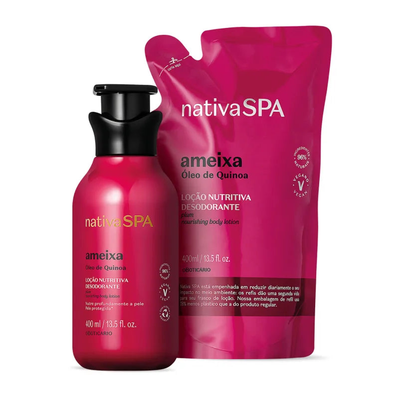 Kit Nativa Spa Ameixa: Hidratante Corporal 400ml + Refil 400ml