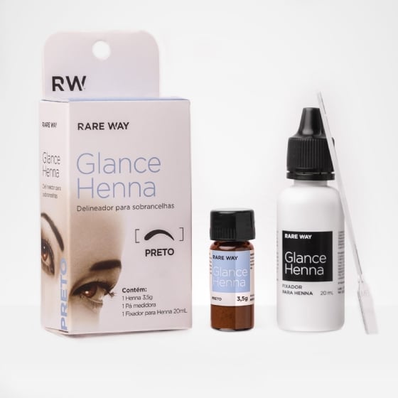 Henna para Sobrancelhas Glance Preto 3,5g - Rare Way