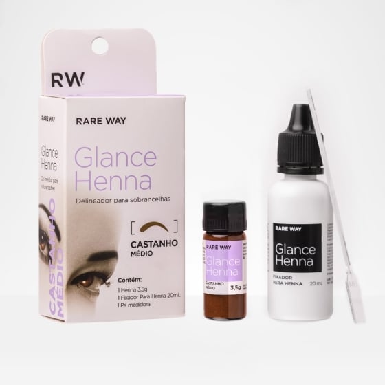 Henna para Sobrancelhas Glance Castanho Médio 3,5g - Rare Way