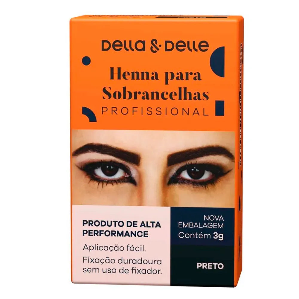 Henna para Sobrancelhas Preto 1,5g - Della & Delle