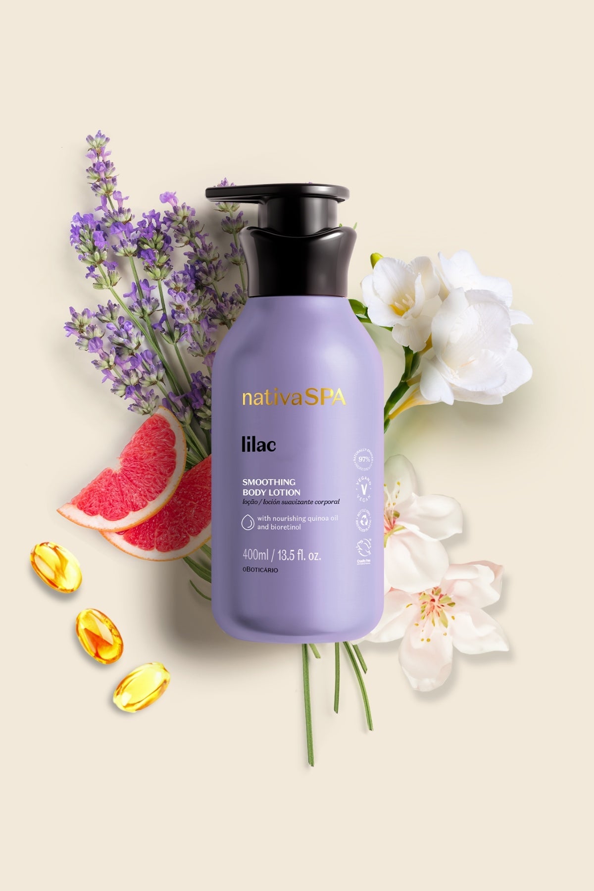 Loção Firmadora Desodorante Corporal Nativa SPA lilac 400ml