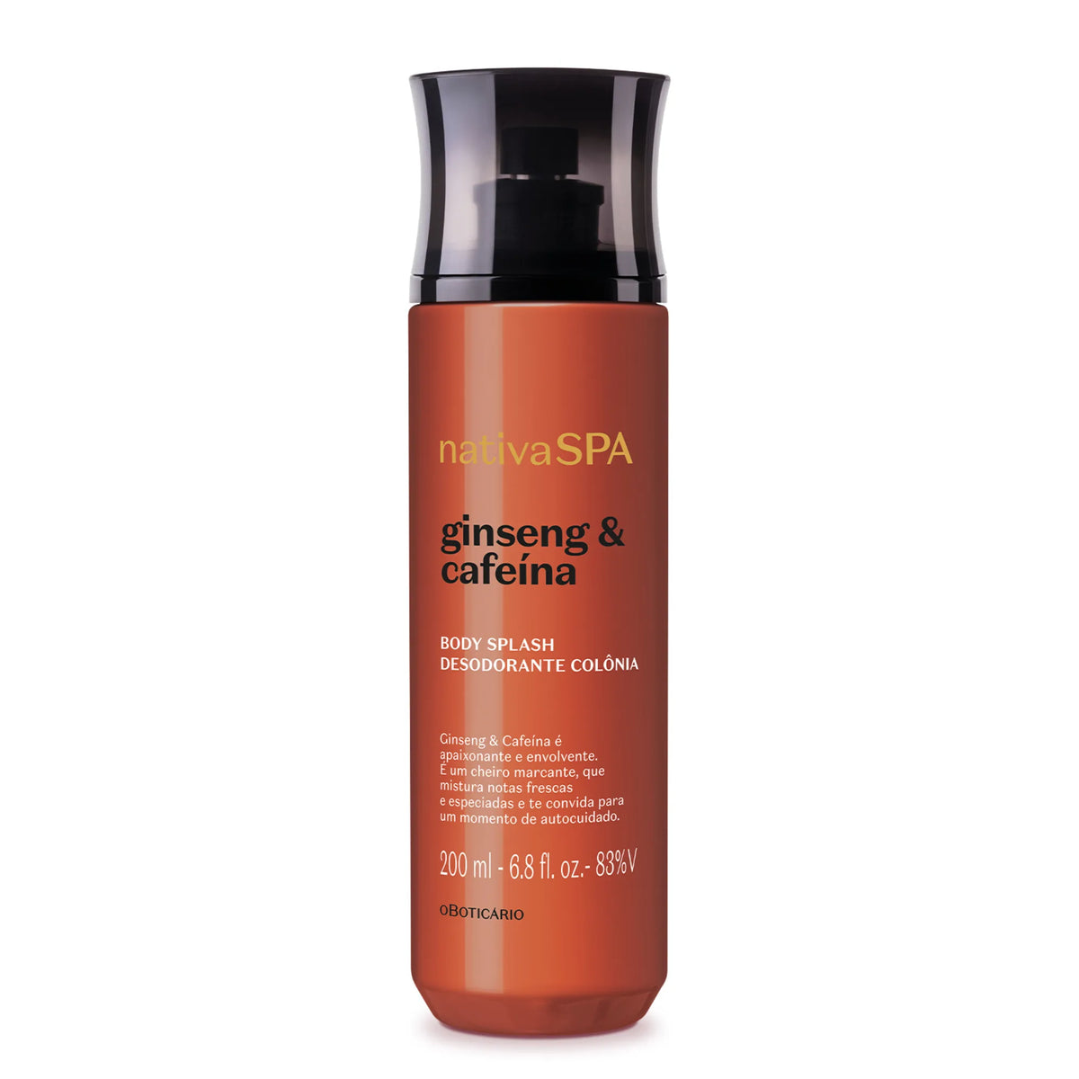 Body Splash Desodorante Colônia Nativa SPA Ginseng e Cafeína - 200ml