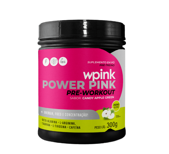Pré-Treino Super Power Pink de Maçã Verde 300g