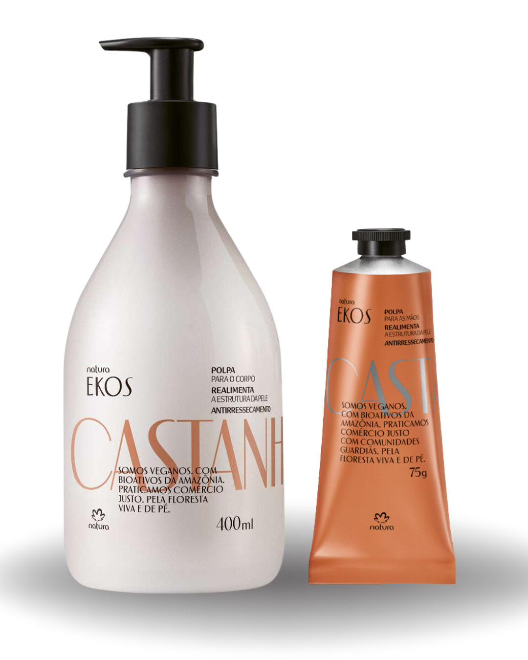 Kit Ekos Castanha: Hidratante Corporal 400ml  + Creme de mao 75g