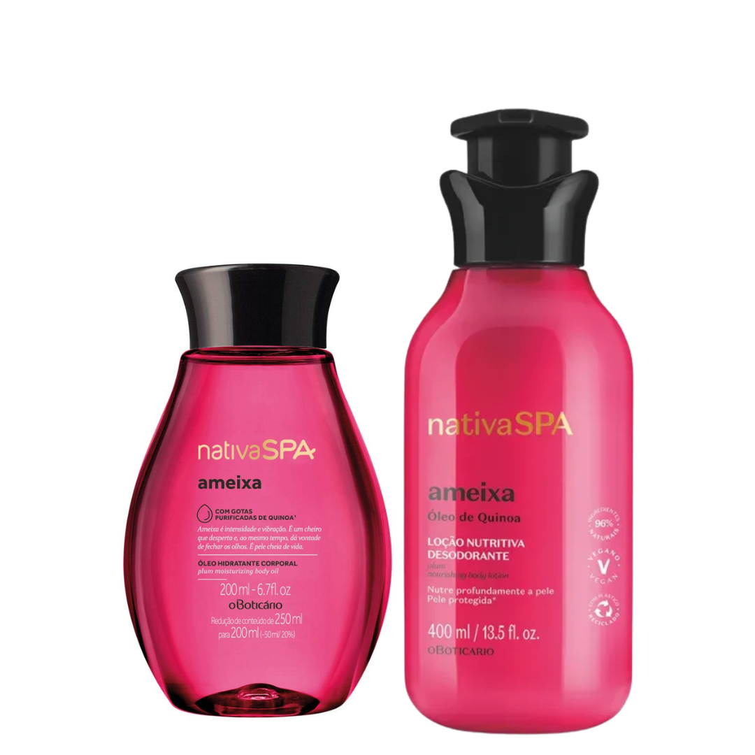 Kit Nativa Spa Ameixa:  Hidratante Corporal 400ml+ Óleo Hidratante 200ml