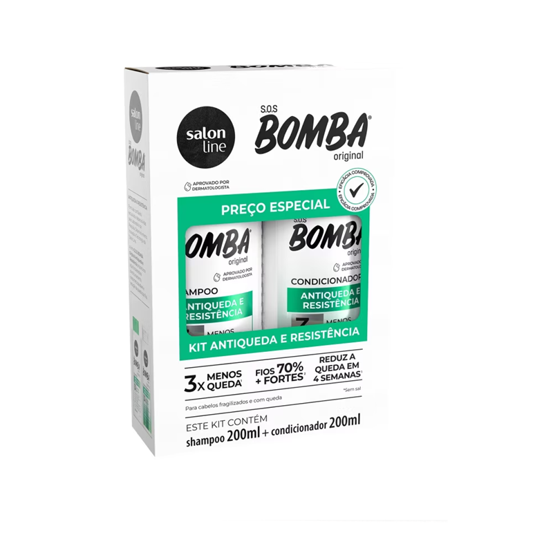 Kit SOS Bomba Antiqueda Shampoo  200ml + Conditioner 200ml
