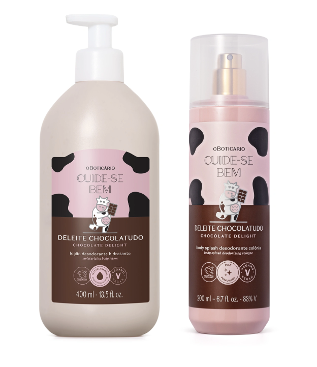 Kit Cuide-se Bem Deleite Chocolatudo: Loção Corporal 400ml + Body Splash 200ml