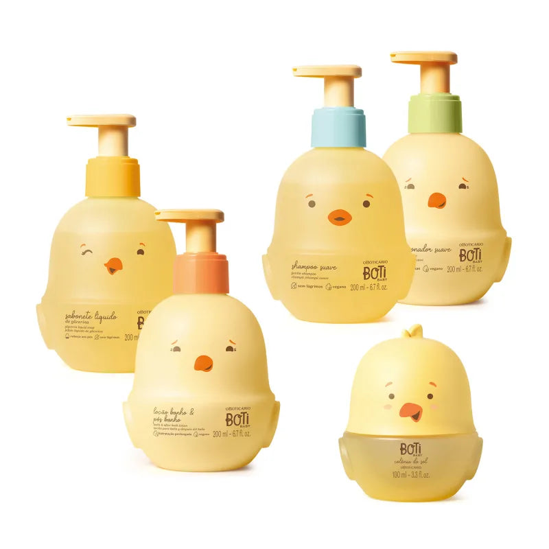 Kit Boti Baby Banho: Shampoo 200ml + Condicionador 200ml+ colonia + hidratante)