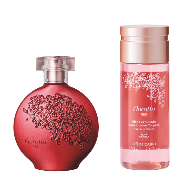 Kit Floratta Red: Desodorante Colônia 75ml + Body Oil 150ml