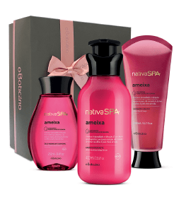 Kit Presente Nativa SPA Ameixa (Loção 400ml + Sabonete Liquido + Óleo + Caixa + Saco)